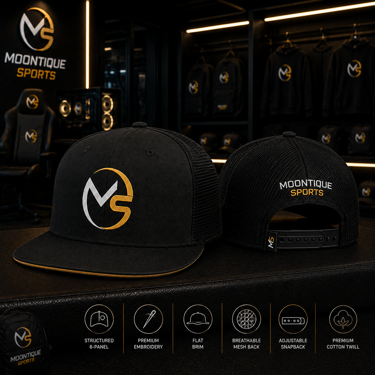 Embroidered Snapback Cap