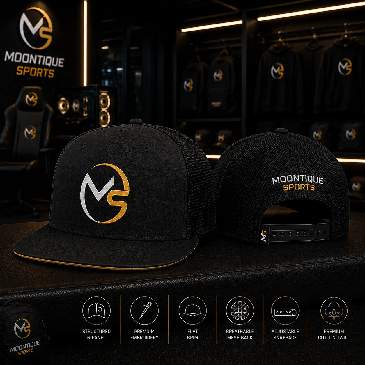 Embroidered Snapback Cap